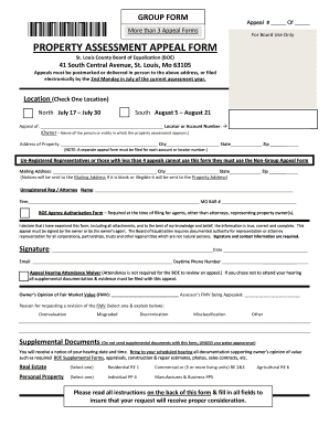 Group Appeal Form St Louis County