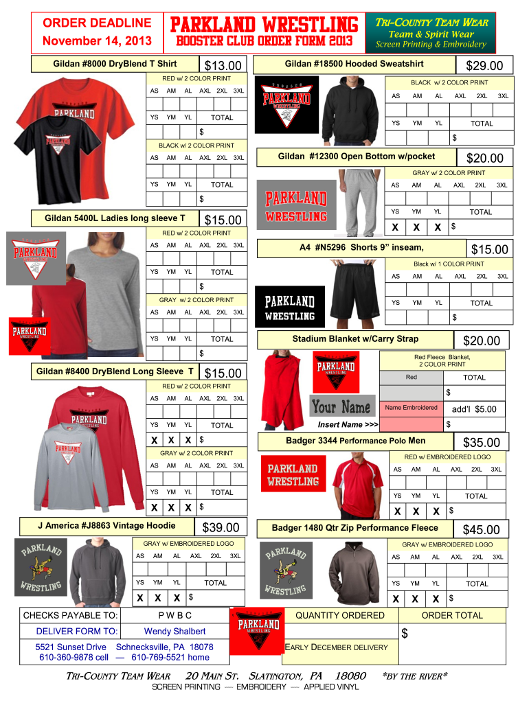 Spirit Wear Order Template 2013-2024 Form - Fill Out and Sign Printable ...
