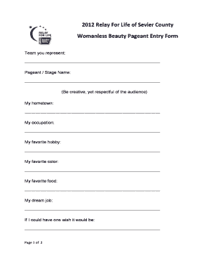 Beauty Pageant Application Form PDF