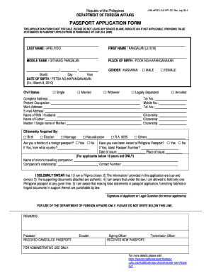 Philippine Embassy Korea Passport Renewal  Form