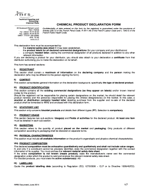 Chemical Declaration Form