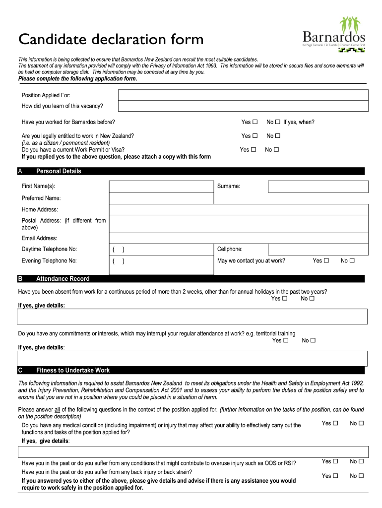 Candidate Declaration Form