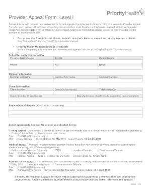 Priority Provider Appeal  Form
