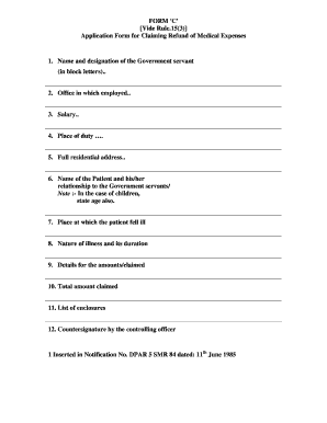 Medical Reimbursement Form Karnataka