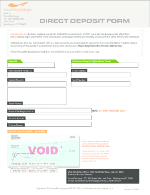 Direct Deposit Form SoundExchange