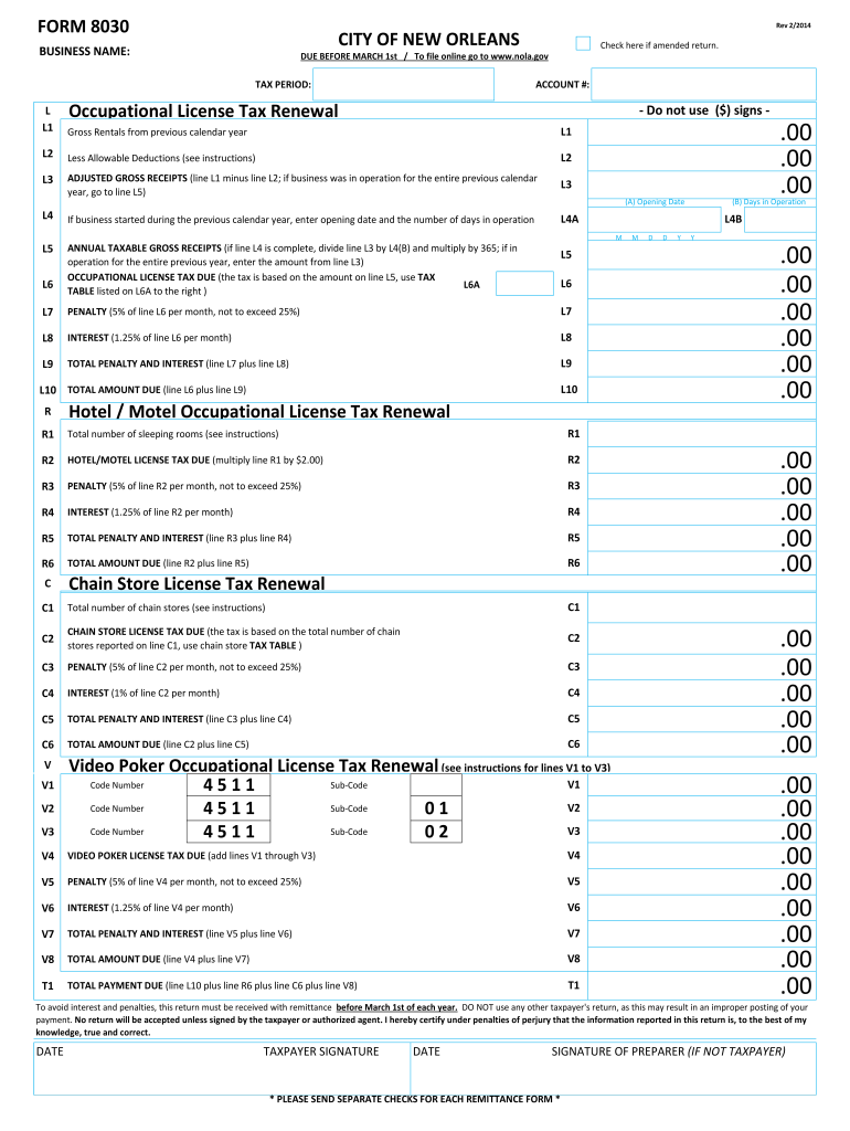  Form 8030 2014-2024