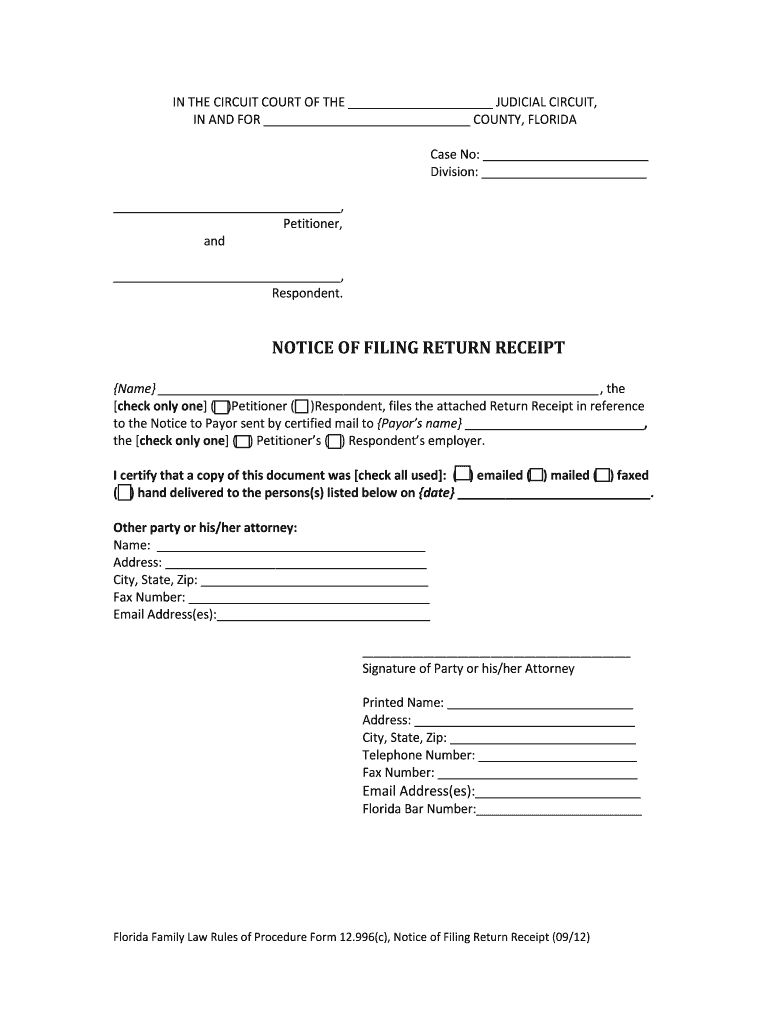 Florida Notice Filing Form