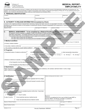 Medical Employability Form 3069