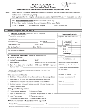  Medical Report and Patient Information Application Form Www3 Ha Org 2012