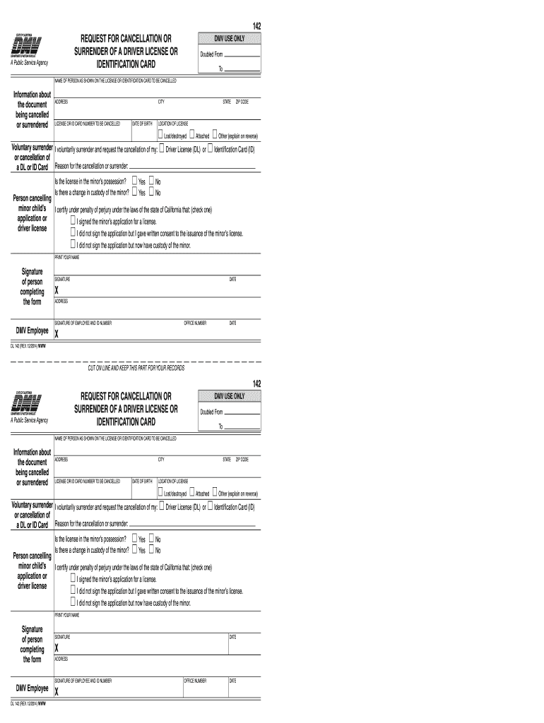 Ca Dl 142  Form