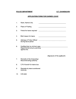 Earned Leave Form