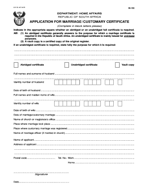 Home Affairs Forms