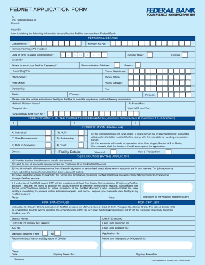 Fednet Online Registration  Form
