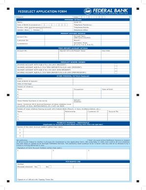 Federal Bank Form Filling