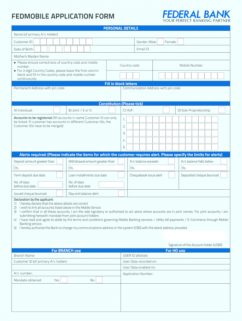 Federal Bank Referral Code  Form