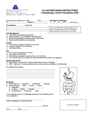 Amarillo Endoscopy Specialists  Form