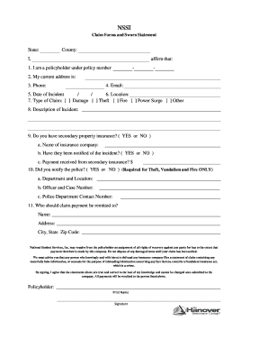 Claim Forms and Sworn Statement NSSI Com