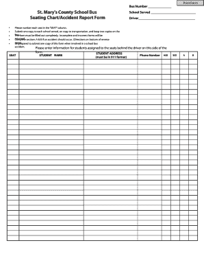 School Bus Seating Chart  Form