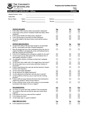PF344D OH&amp;S Audit Checklist Form Office