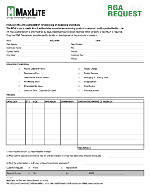 Maxlite Rga Form