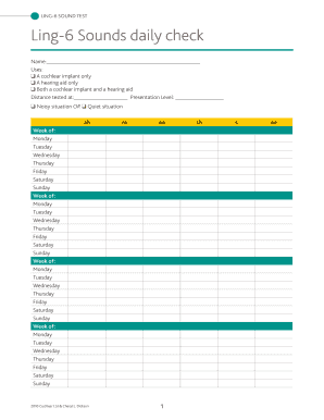 Ling 6 Sounds Checklist  Form