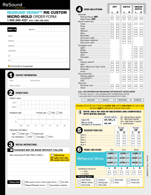 Resound Custom Order Form