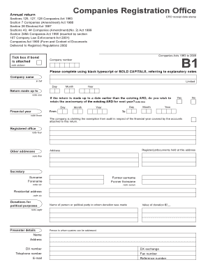 CRO B1 Form Stack Accountancy