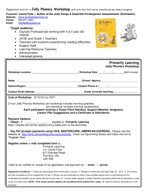 Jolly Phonics Certificate PDF  Form