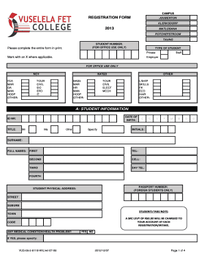 Vuselela Teaching Course  Form