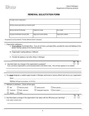 Michigan Renewal Solicitation Form