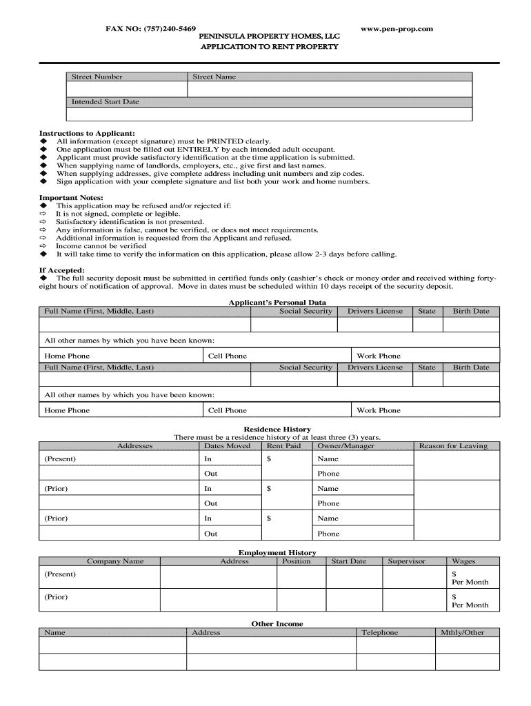 Peninsula Property Homes Llc  Form