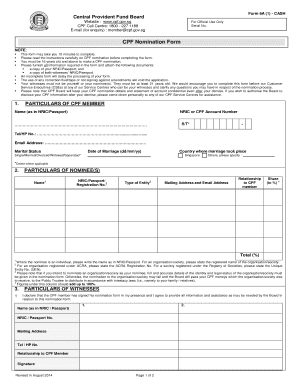 Cpf Nomination Form Download 2014