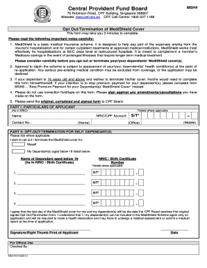 Cpf Singapore Msh4 Form