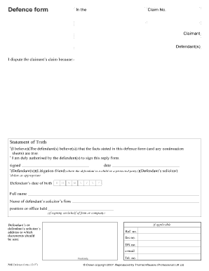 N11 Defence Form