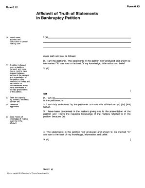 Affidavit of Truth Template PDF  Form