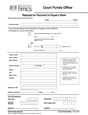 Court Funds Office Glasgow  Form