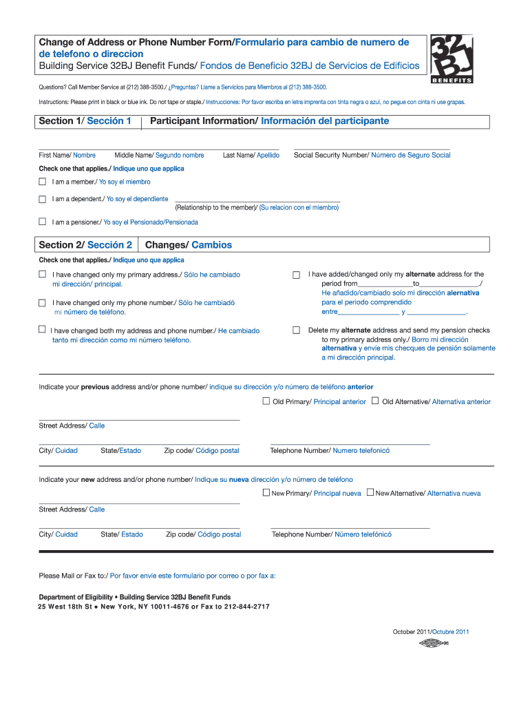 Get and Sign Union 32bj Adress New York 2011-2022 Form