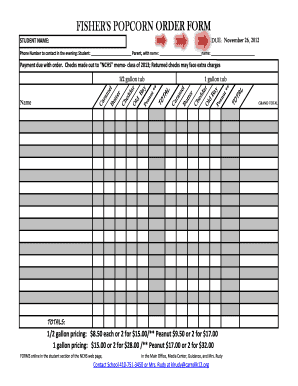 FISHER&#039;S POPCORN ORDER FORM Carrollk12