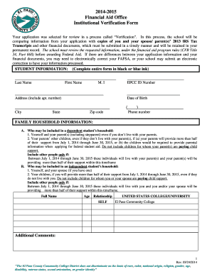 Institutional Verification Form