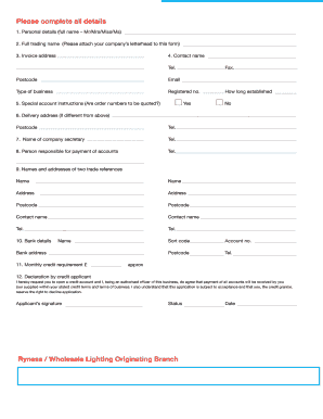 Account Form WholesalePDF Intra Ryness Co