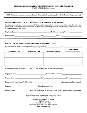 Wage Detail Ccdf Form