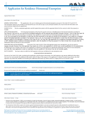 Residence Homestead Exemption Application Fort Bend  Form