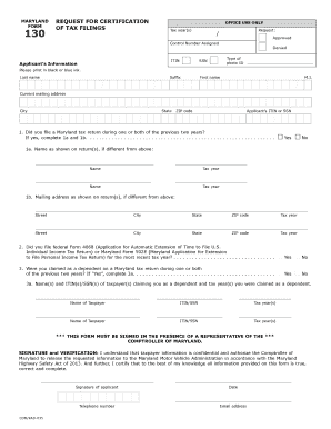 Maryland Form 130