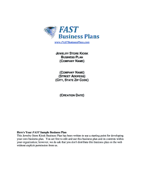 Business Plan for Jewellery Business PPT  Form