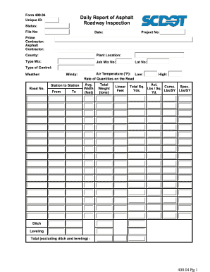 Asphalt Inspection Form