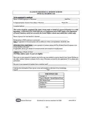 Esb Staff Services  Form