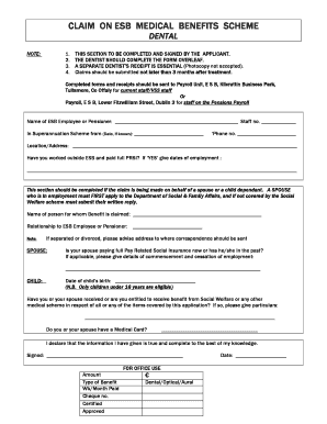 Esb Dental Claim Form