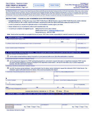 Get and Sign Ca Post Profile 2014-2022 Form