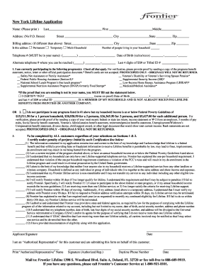 Frontier Lifeline Application Ny  Form