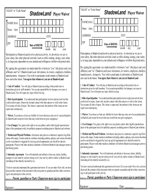 Shadowland Waiver Form